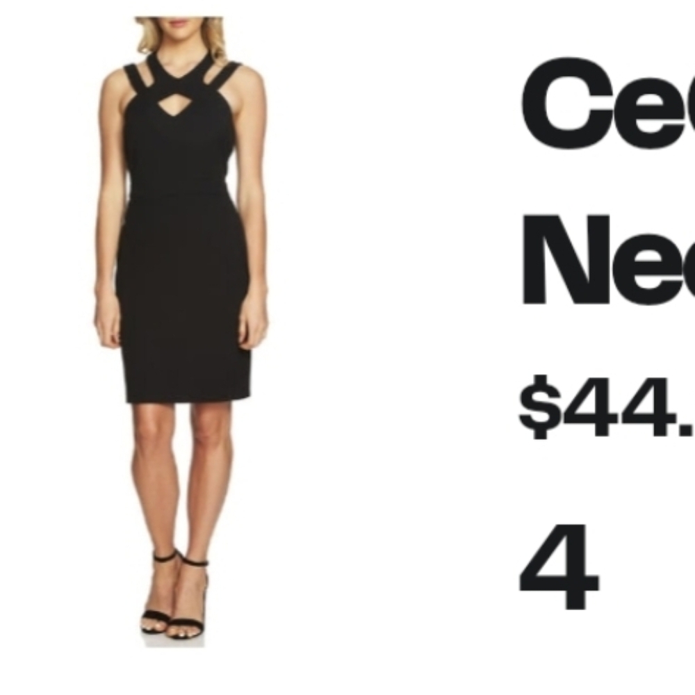 NWT Cece black strappy criss cross cut out cocktail dress size  4 - Picture 1 of 9